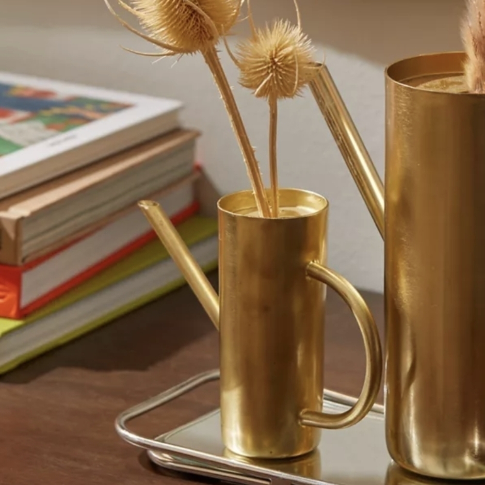 Roxy Watering Can Vase in Rubbed Gold Tone Size Small NWT - Picture 4 of 4